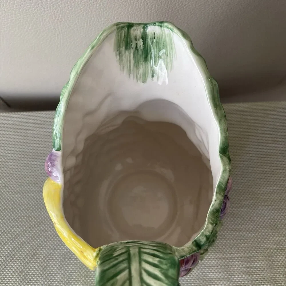 Vintage 1988 Fitz & Floyd Calypso Fruit Ceramic Pitcher 1.75 Quart Hand Painted